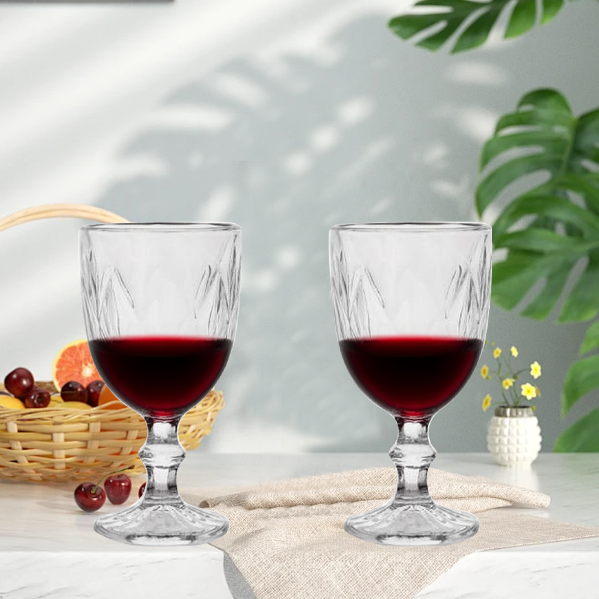 6-Piece Vintage-Cut Wine Glass Set