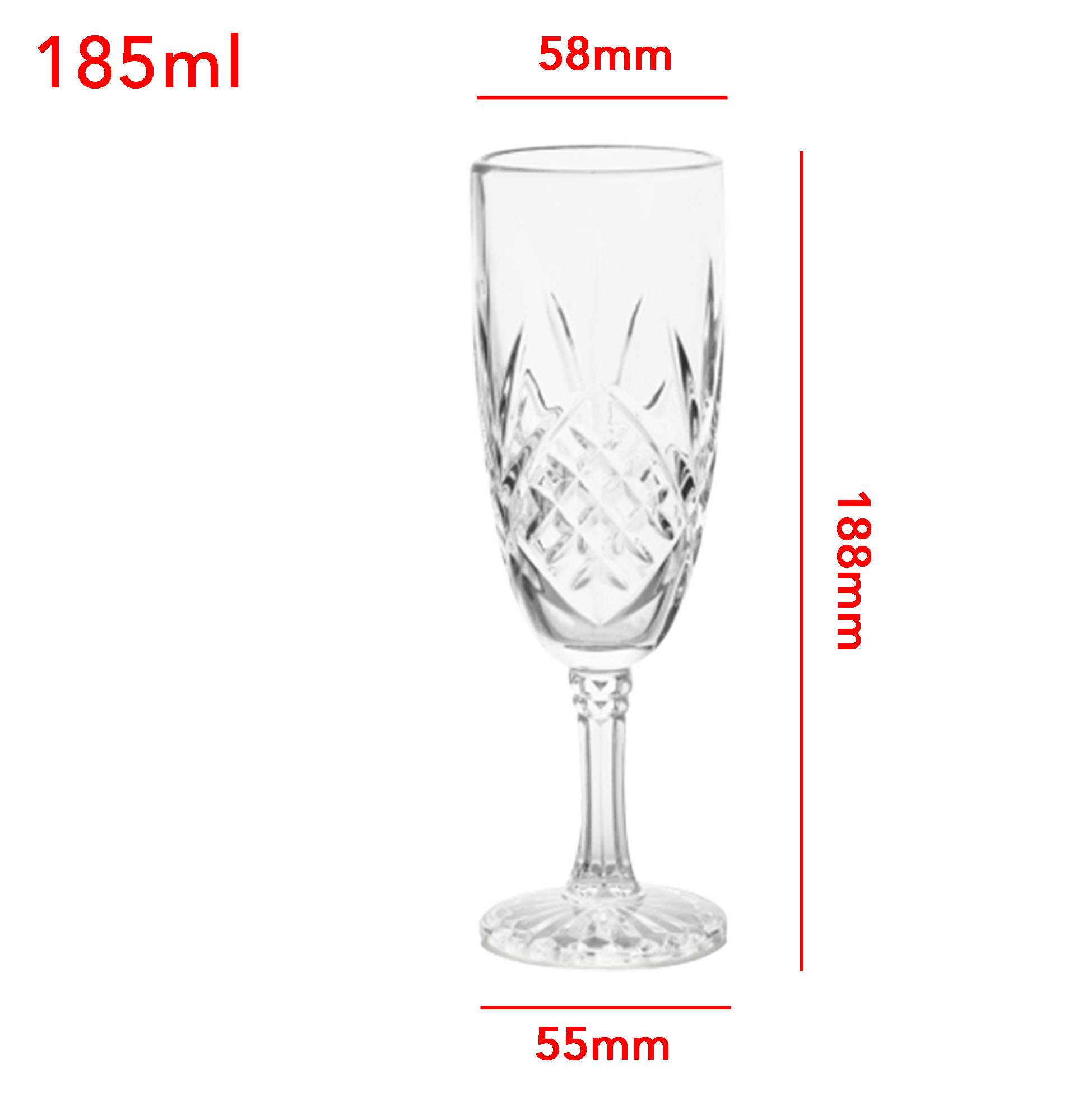 6-Piece Cut-Crystal Champagne Flute Set