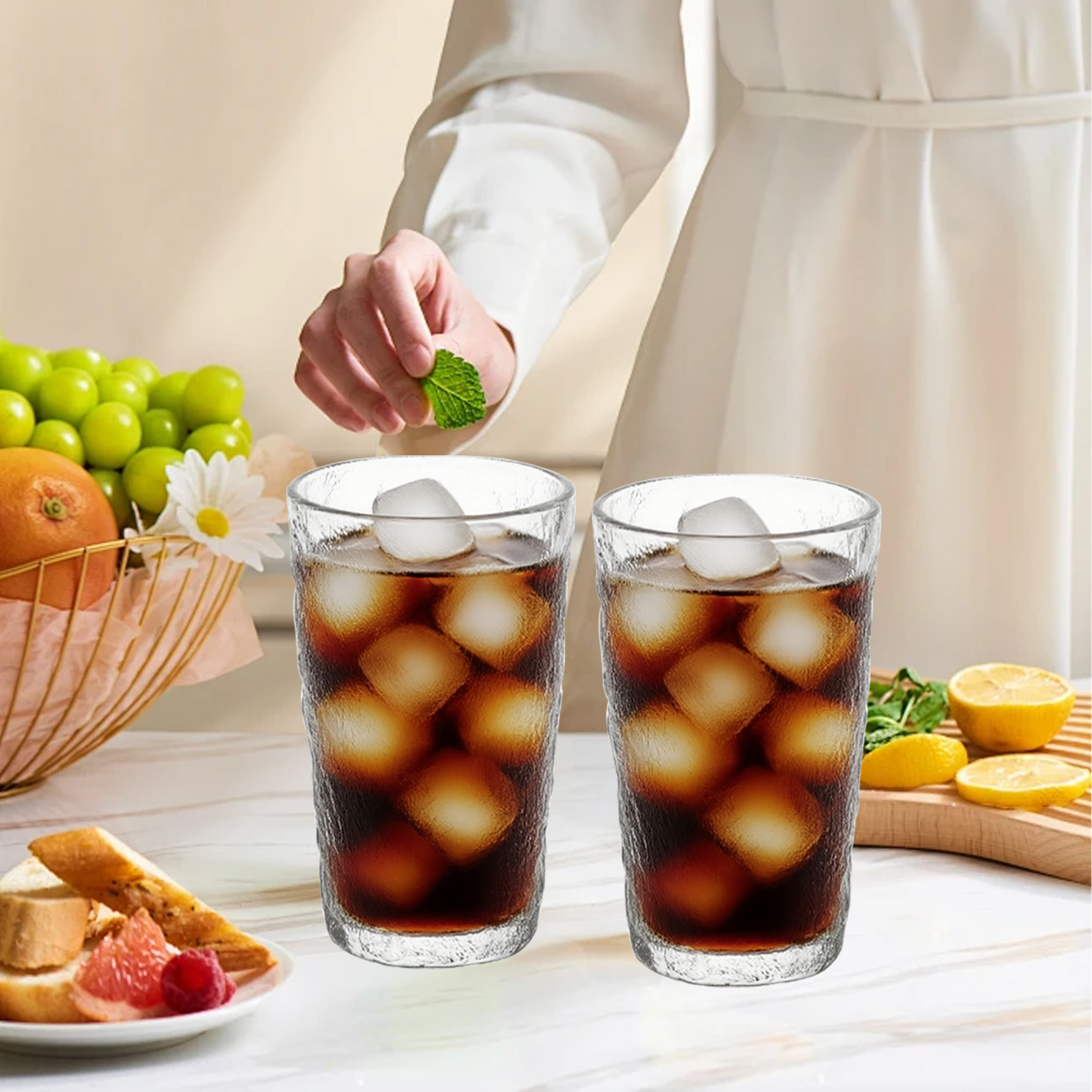 6-Piece Textured Ice Cube Glass Set