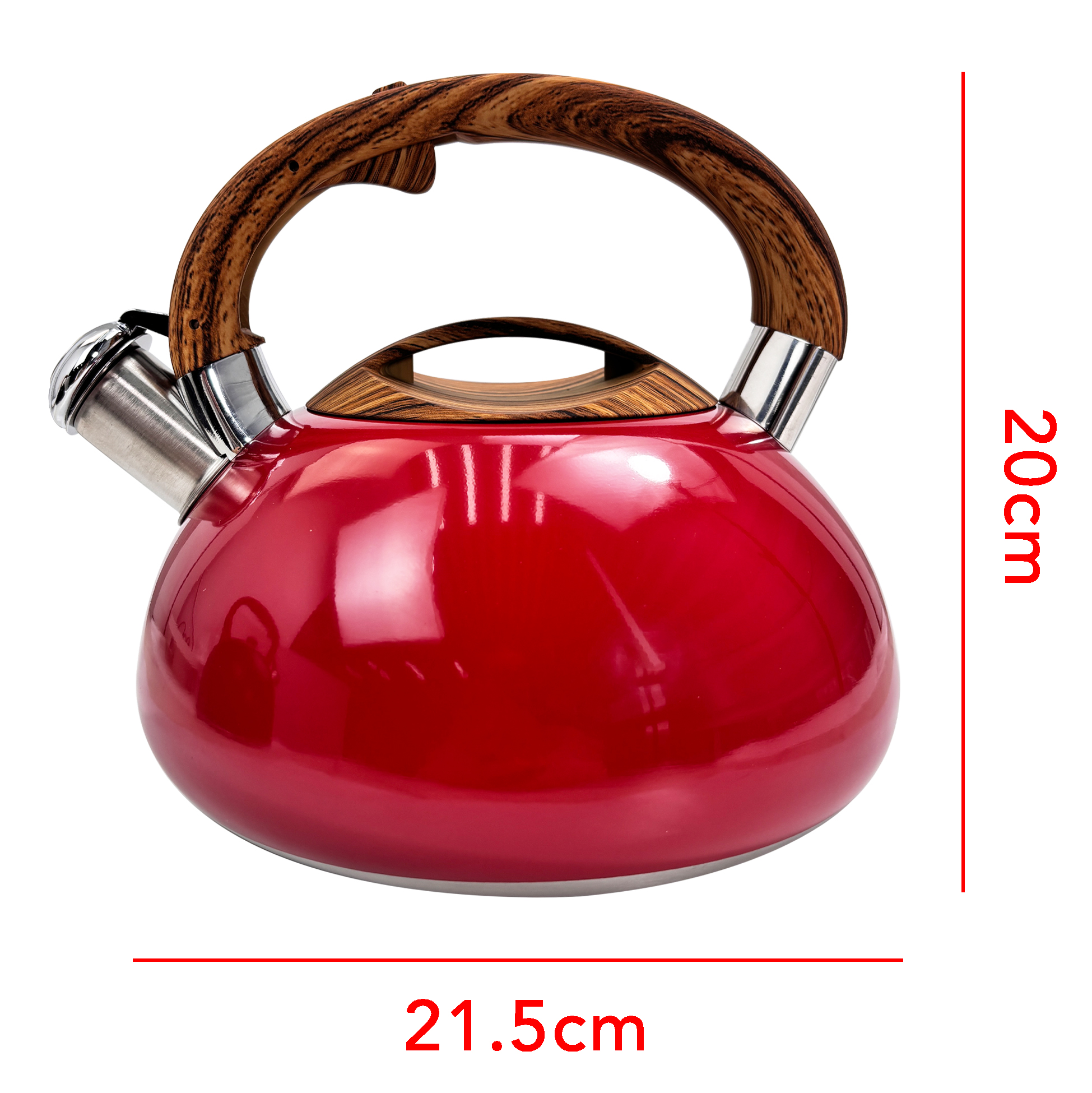 3L Red Stainless Steel Kettle