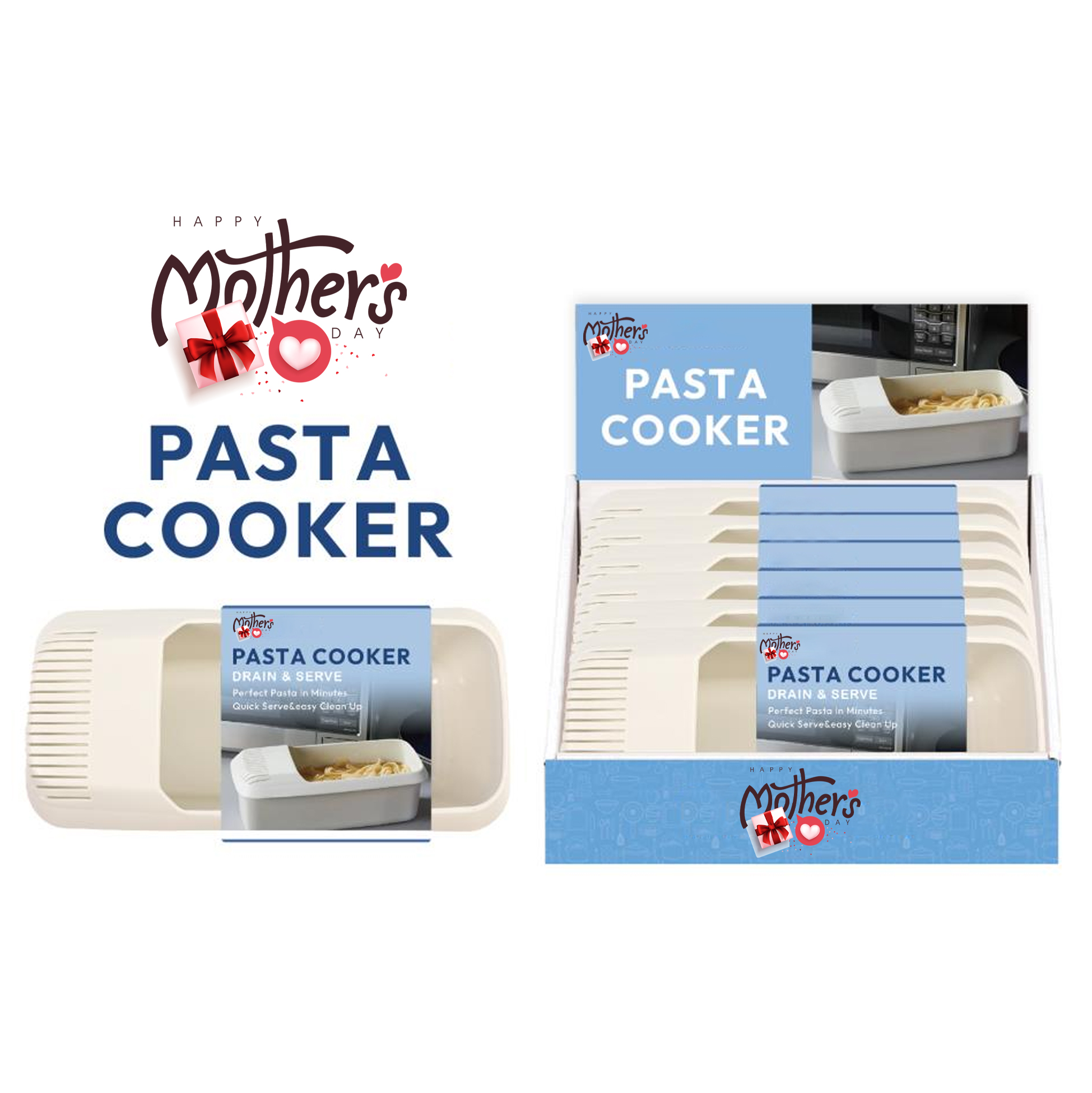 Microwave Pasta Cooker with Strainer Lid