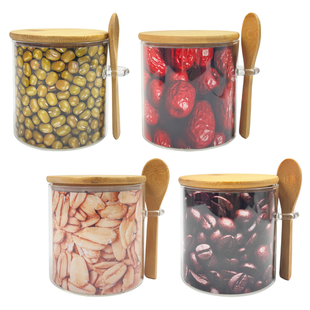 4-piece Glass Kitchen Storage Jar Set