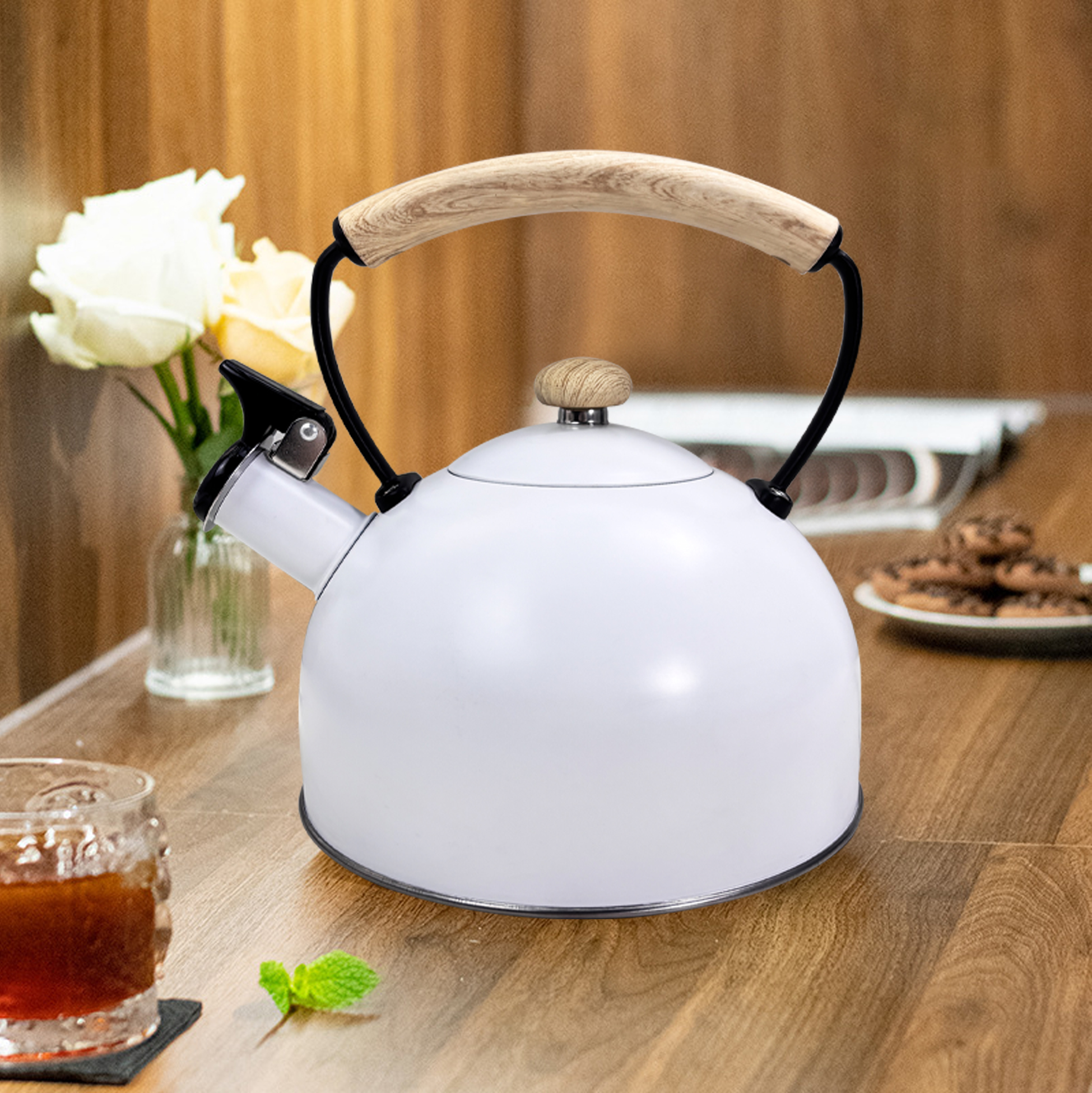 2.5L White Stainless Steel Kettle