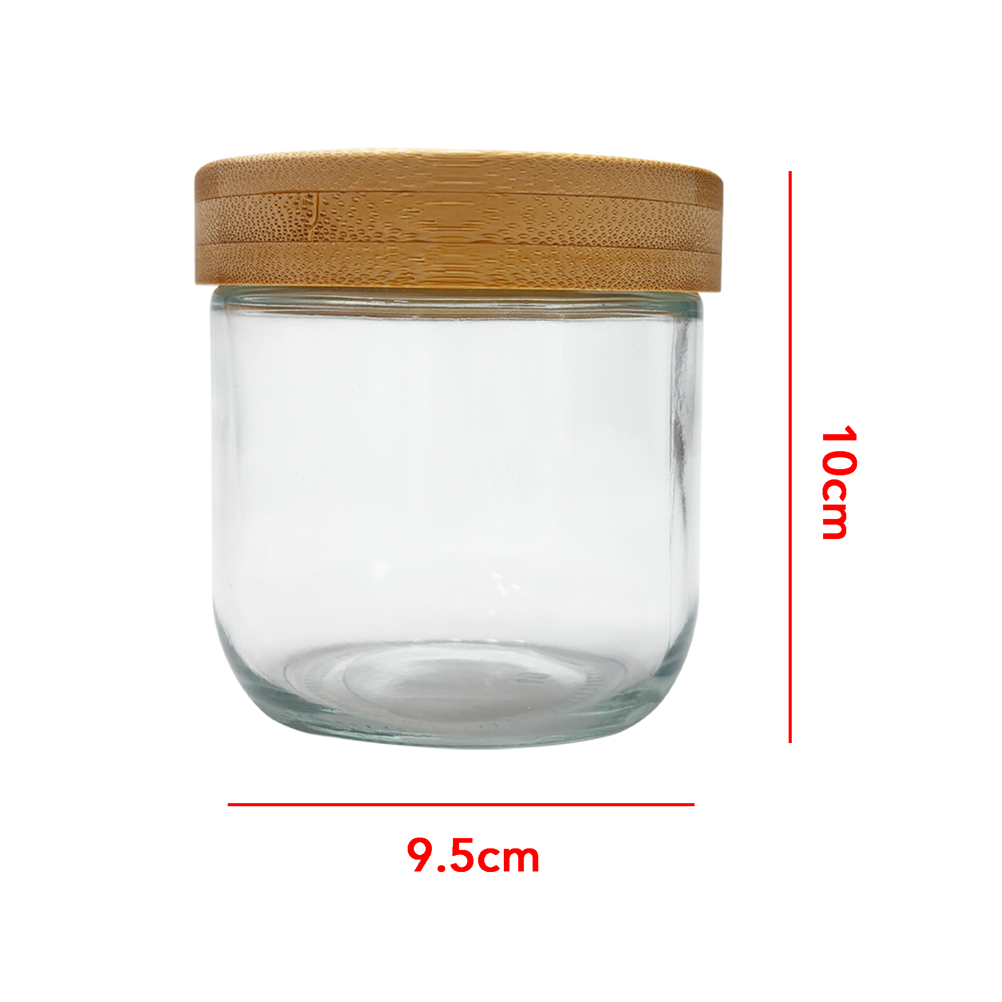 2-piece Glass Storage Jars with Bamboo Lids