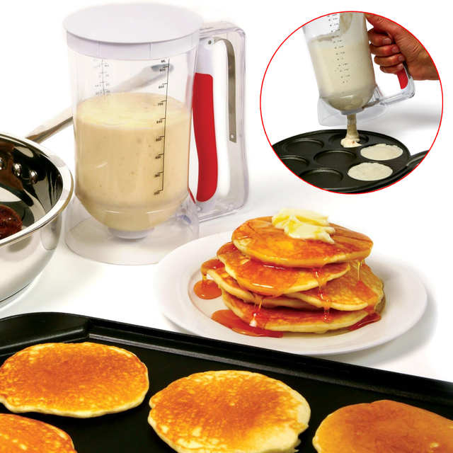 Pancake Batter Dispenser with Handle Measured Batter Dispenser for Baking