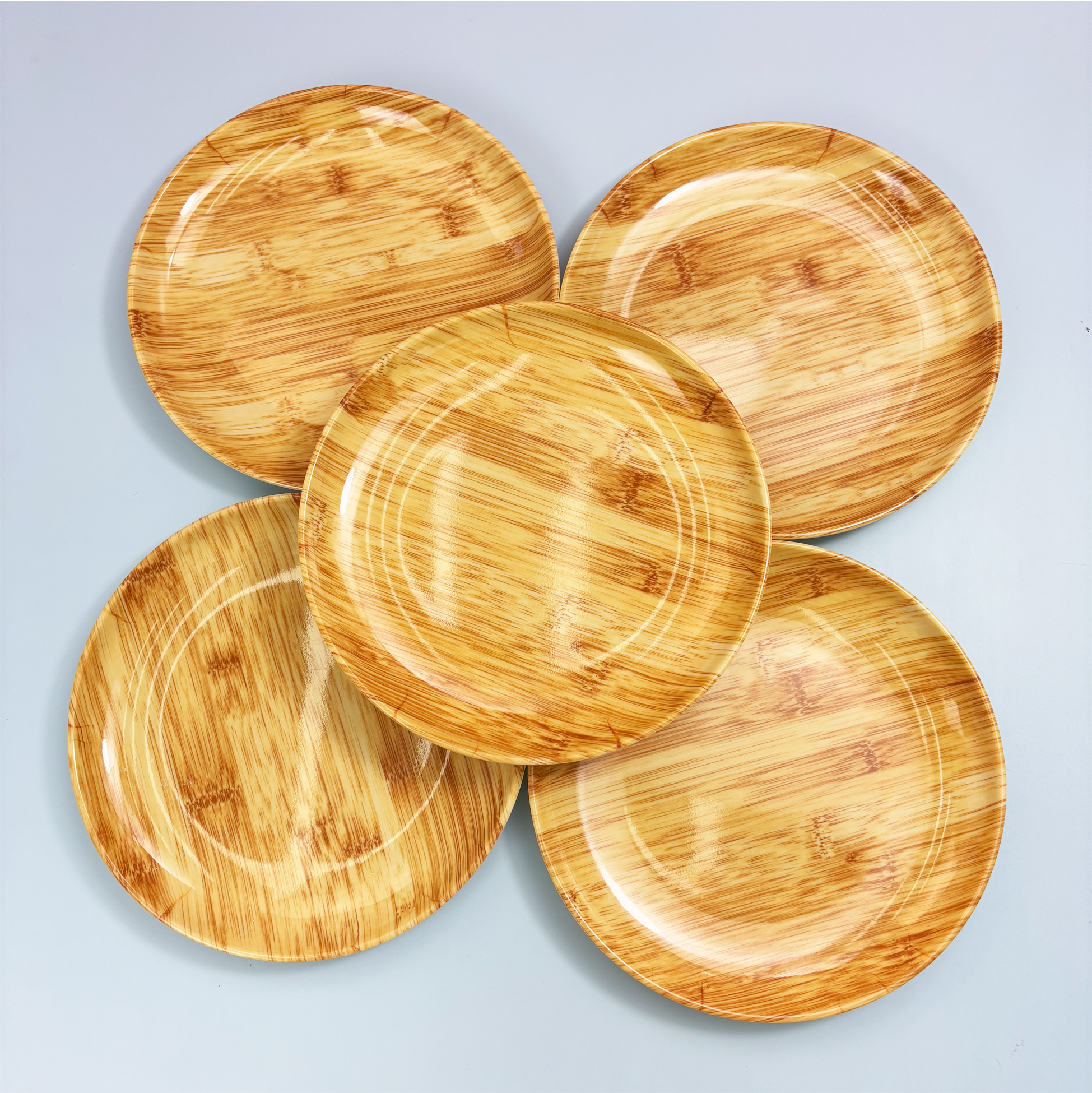 Wood-grain Melamine Serving Plate