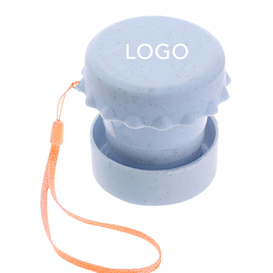 Collapsible Wheat Straw Travel Cup Foldable Portable Drinking Cup with Lid