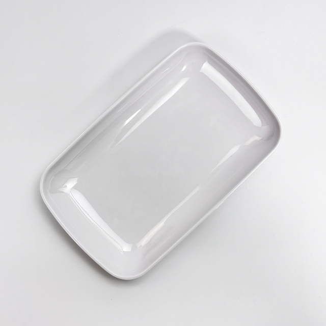 White Rectangular Melamine Serving Platter