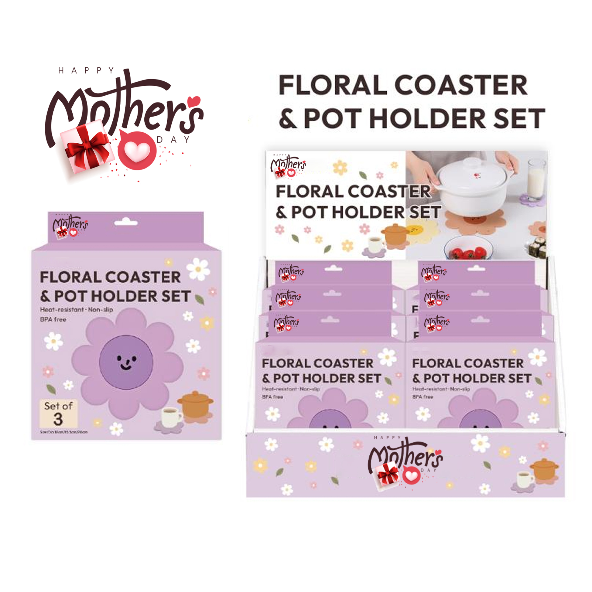 Cute Silicone Coasters for Drinks Absorbent Colorful Cup Coasters