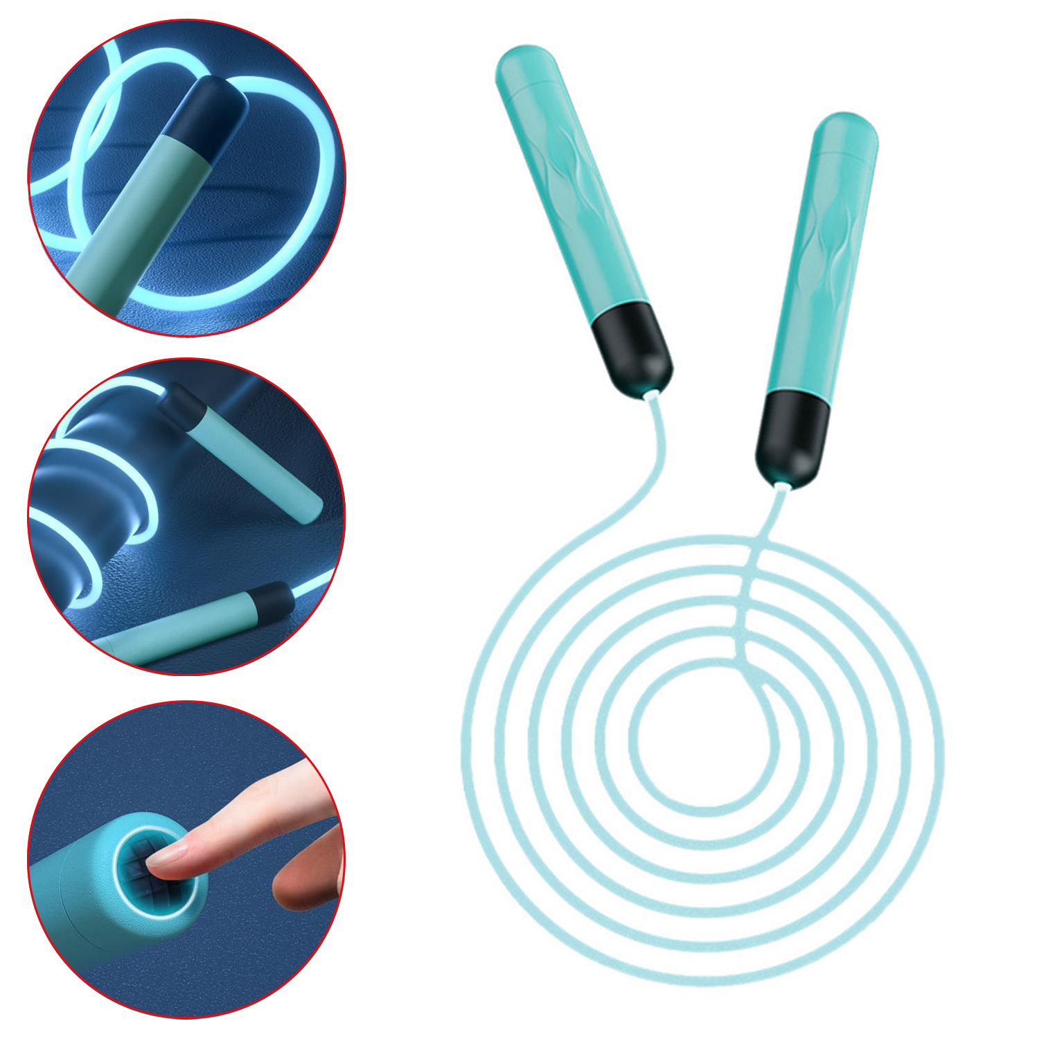 Cool Led Light Rope Adjustable Glowing PVC Jump Rope Training for Fitness LED Lighting Skipping Rope with ABS Grips