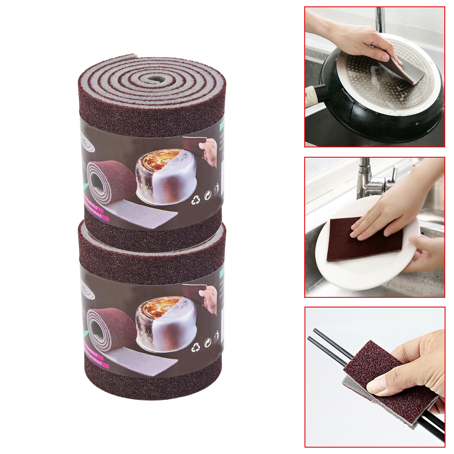 Cleaning Sponge Kitchen Sponge Eraser for Pan Pot Dish Sponges Kitchen Utensils Emery Sponge Cleaning Sponge Carborundum Household Cleaning Tools