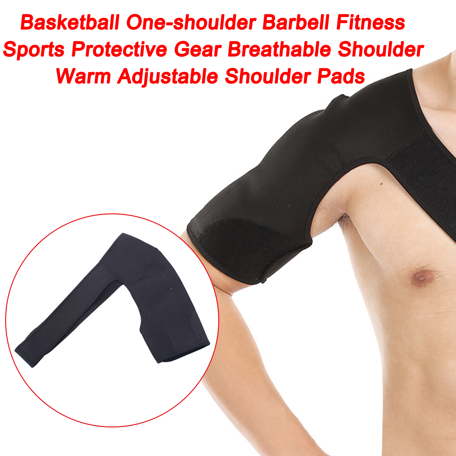 Basketball One-shoulder Barbell Fitness Sports Protective Gear with Men's And Women's Breathable Shoulder Warm Adjustable Shoulder Pads