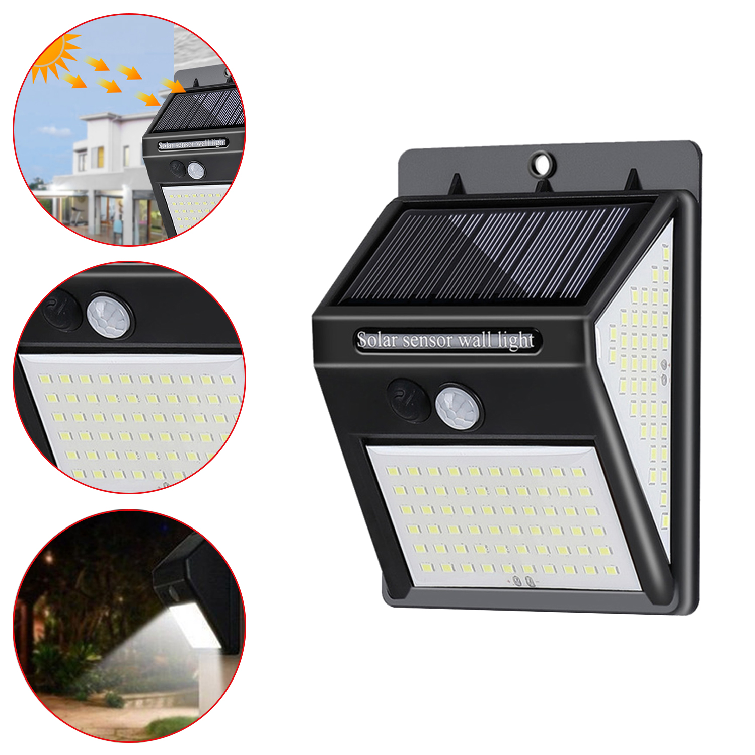 144 LED Solar Light Outdoor Solar Lamp PIR Motion Sensor Light Waterproof Solar Powered Sunlight for Garden Decoration
