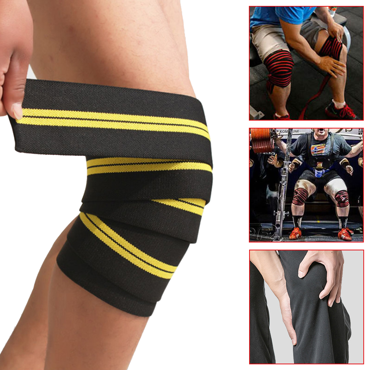 200*8CM Sport Fitness Workout Gym Straps Leg Protection Silicone Bandage Antiskid Squat Weight Lifting Fitness
