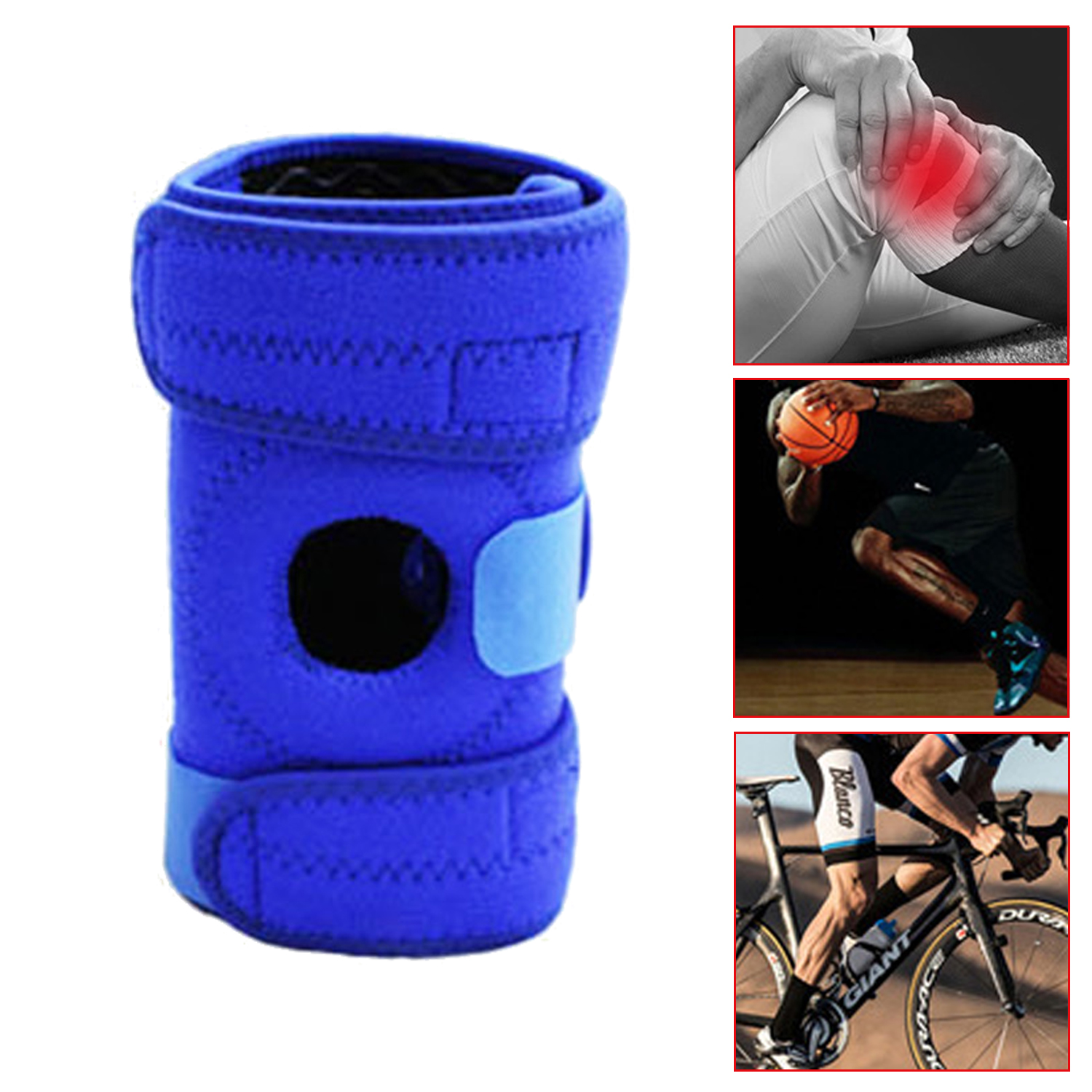 Shock Absorption Knee Pads EVA Padded Shock Absorption Protect Patella Neoprene Knee Wrap Brace