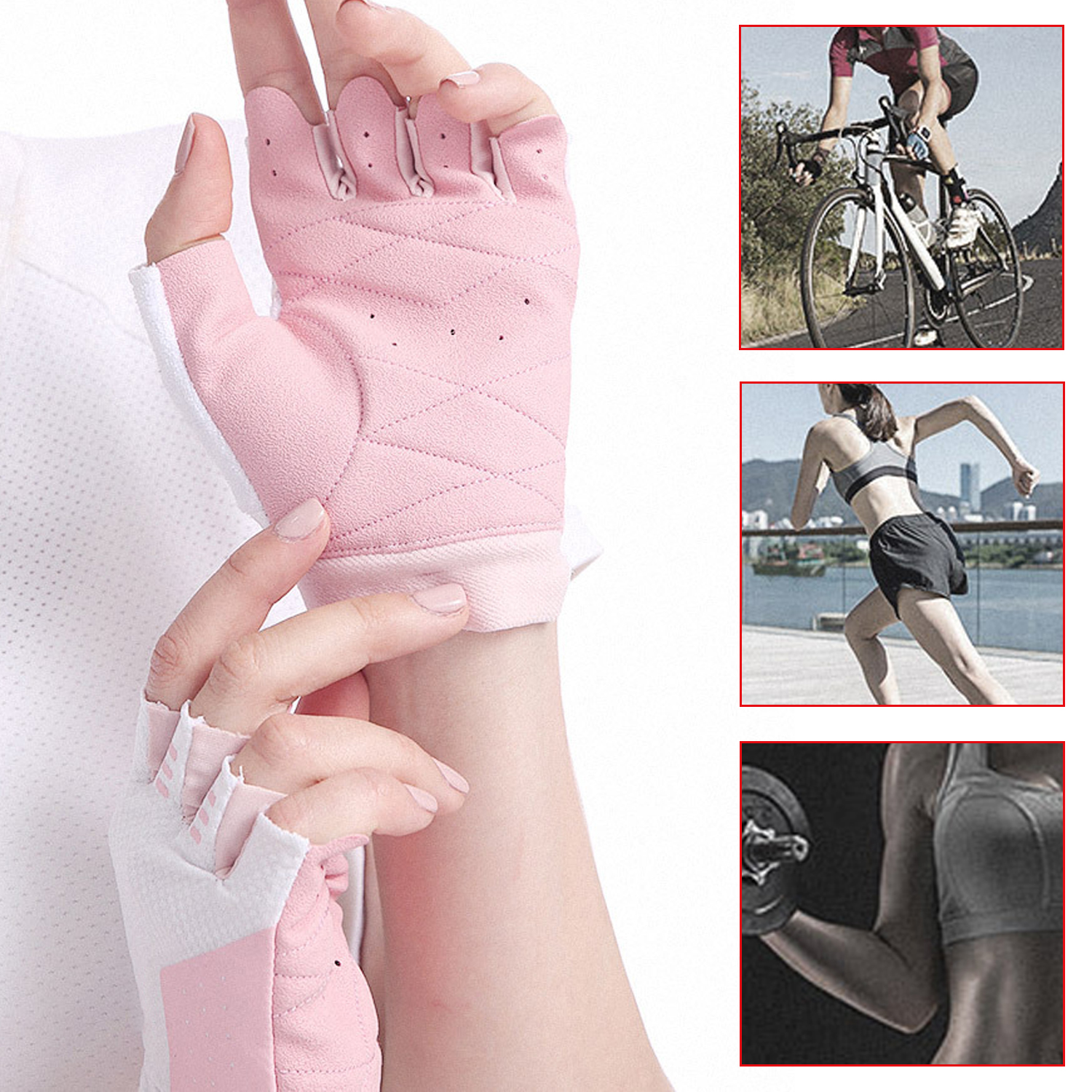 Cycling Gloves Half Finger Anti Slip Gel Pad Breathable Mountain Cycling Gloves