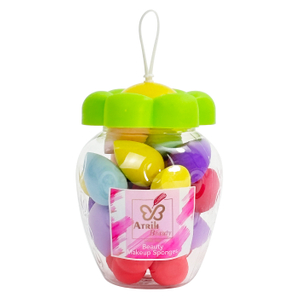 24 Makeup Sponges with 1 Storage Jar