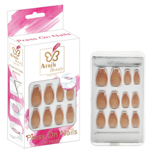 24-Piece Glue-On Fake Nails Set with Elegant Gift Box