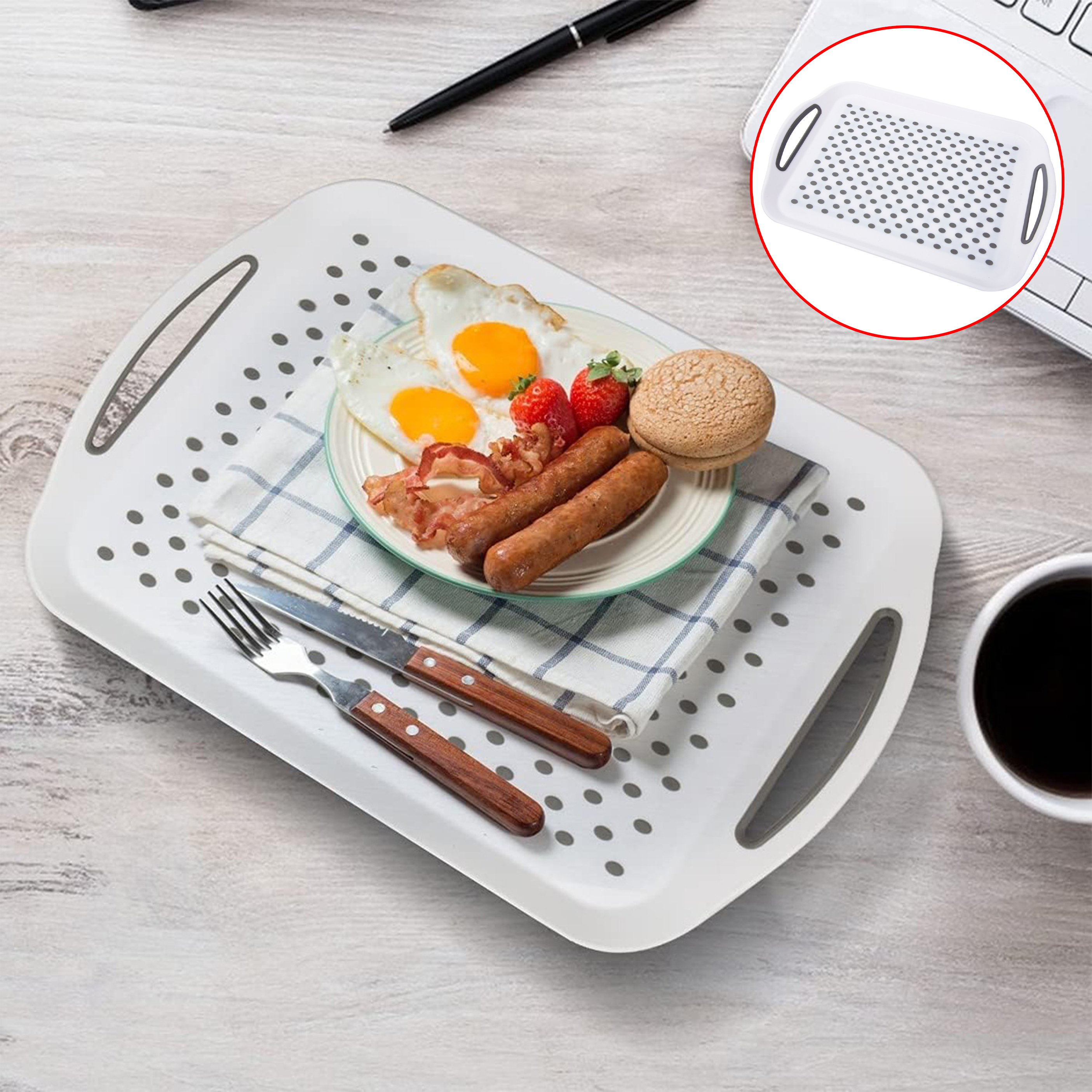 Square PP Plastic Tray with Drainage Holes