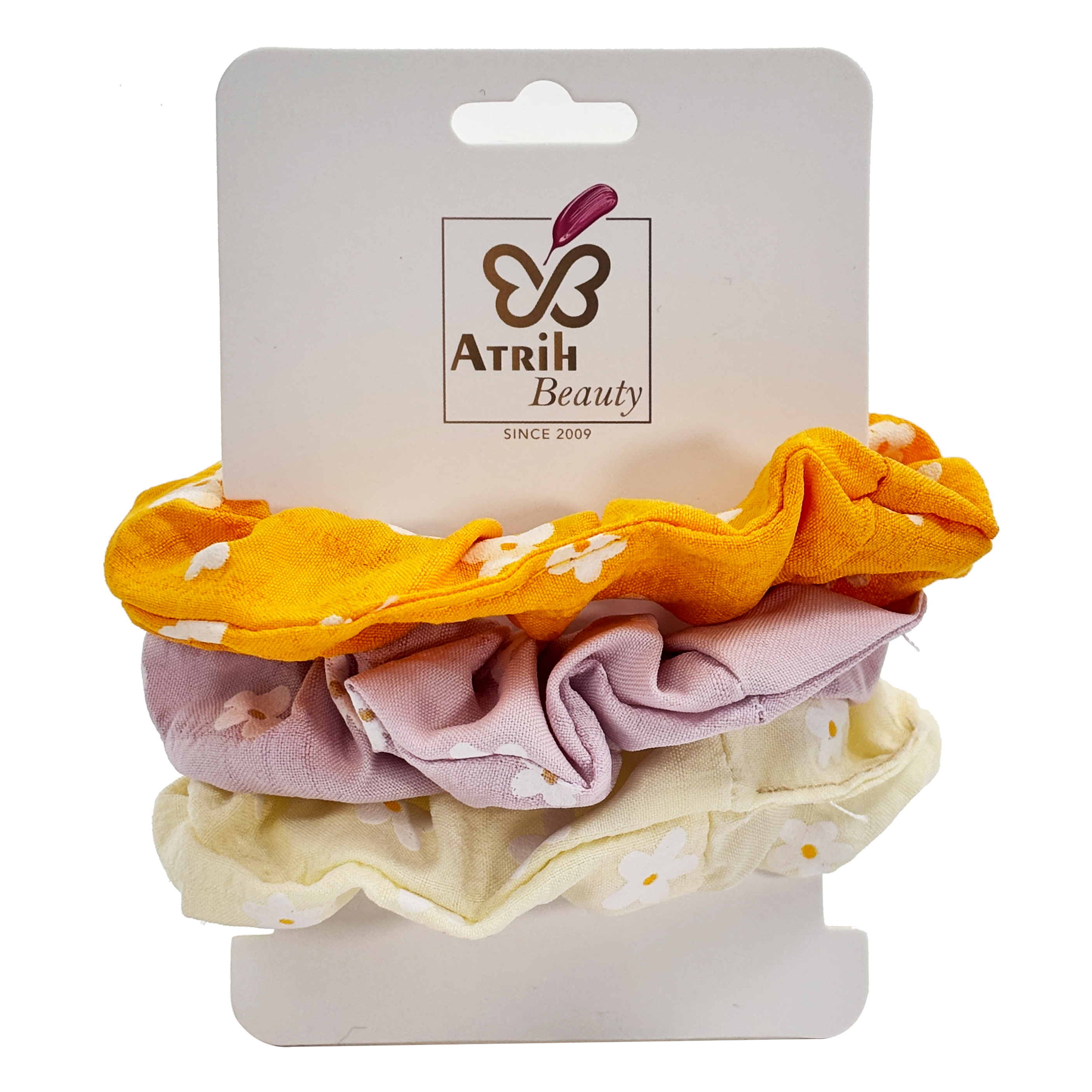 3-Piece Pastel Hair Bands Set with Decorative Card