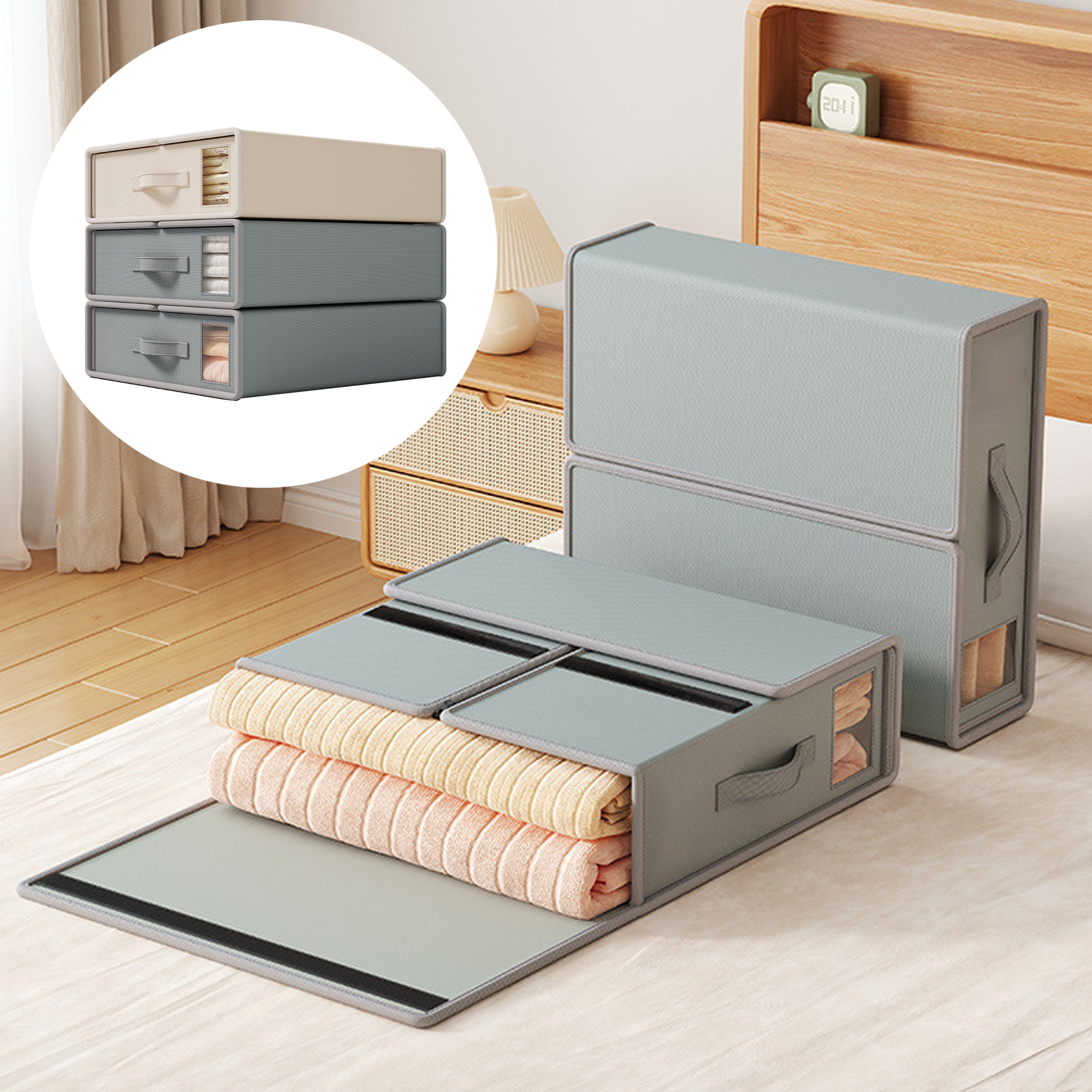 Bed Linen Storage Box with Lid