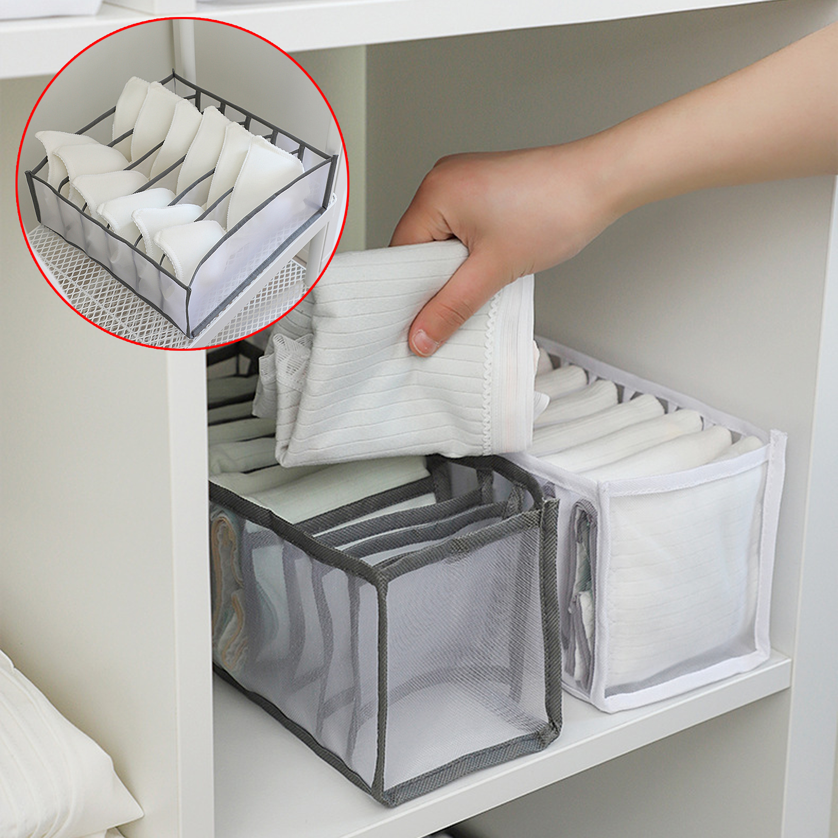 3-Piece Home Storage Bag Set for Women's Underwear