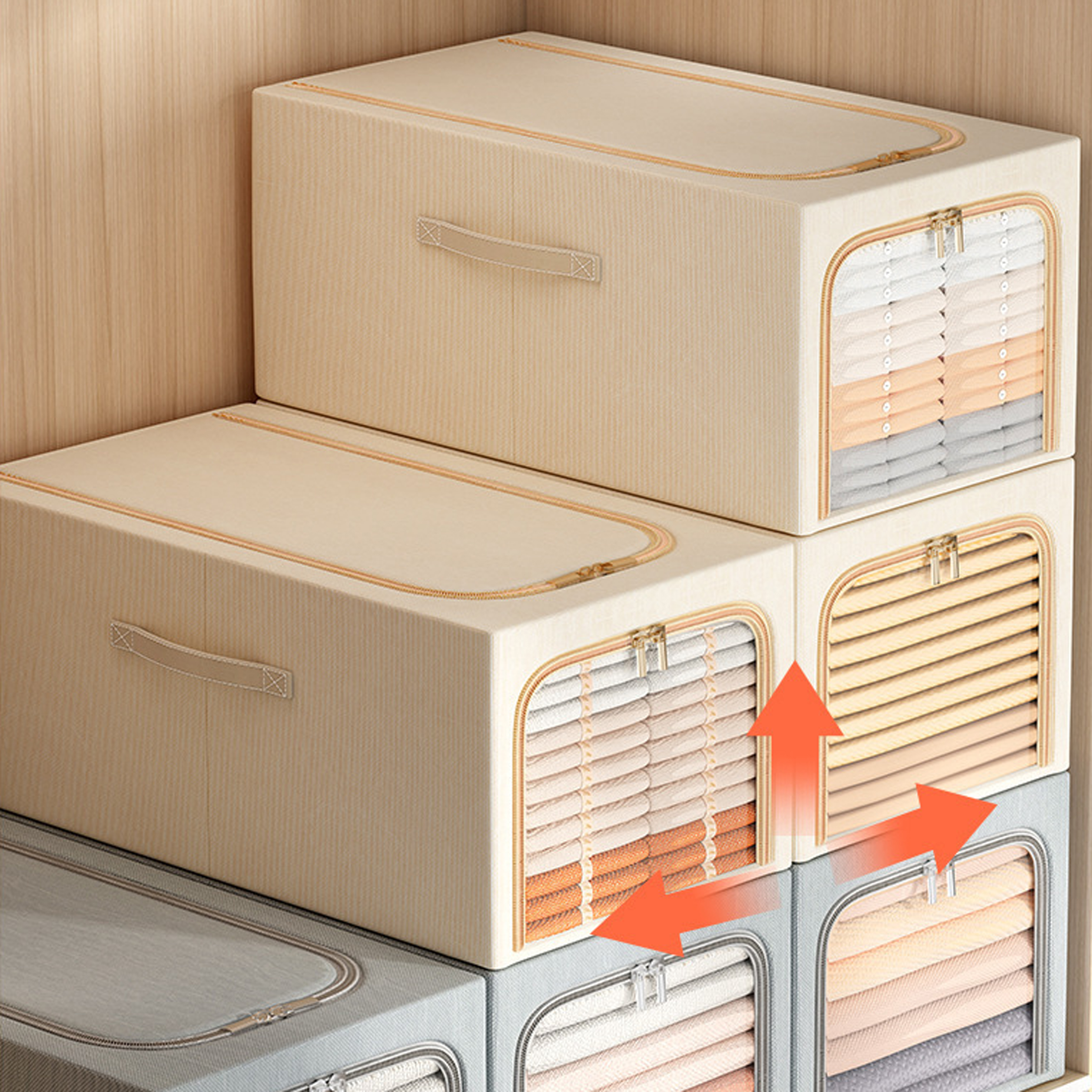 Foldable Clothes Storage Box with Window
