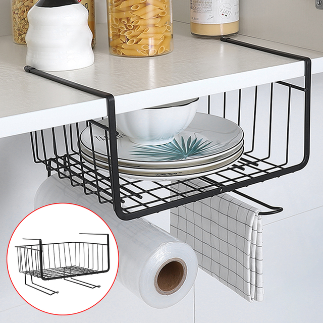 Black Metal Wire Storage Basket