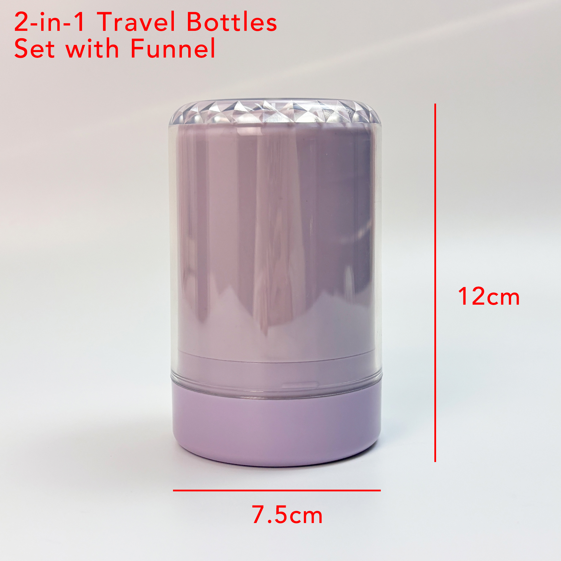 2-in-1 Lavender Travel Bottle Set Funnel-included Toiletry Dispenser Kit