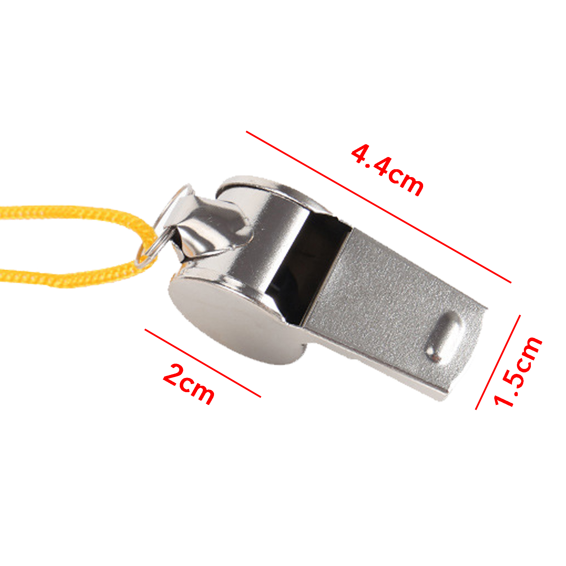 Stainless Steel Whistle with Yellow Lanyard