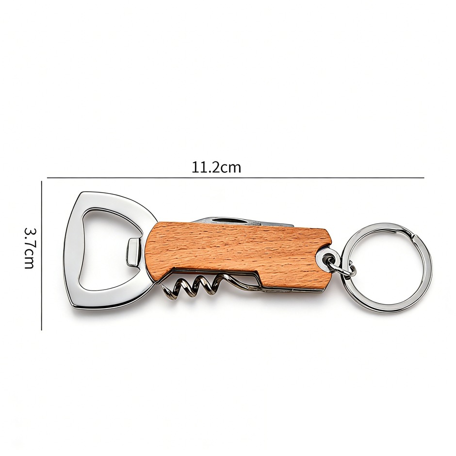 Wood-handle 4-in-1 Multi-tool Keychain
