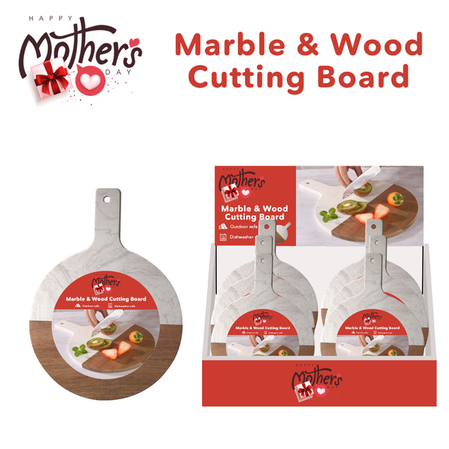 Marble & Wood Dual-surface Cutting Board