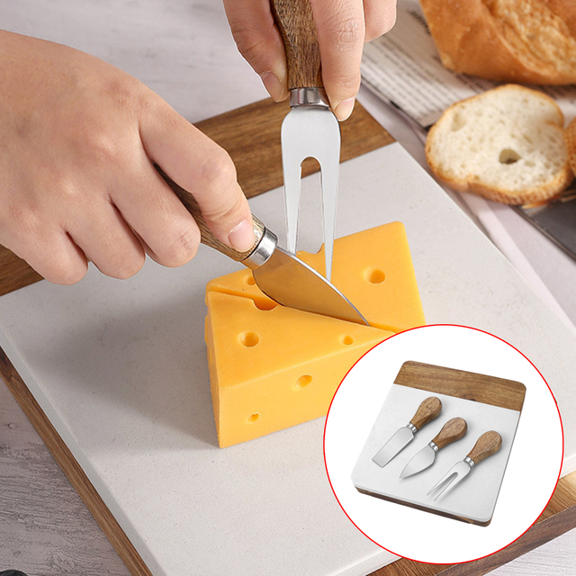 Cheese Platter with Drawer Marble & Wood Cheese Serving Board