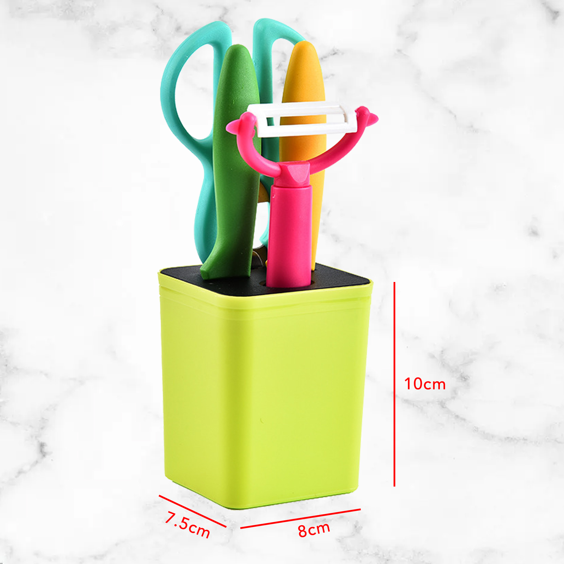 5-pcs Colorful Kitchen Knife Set with Holder