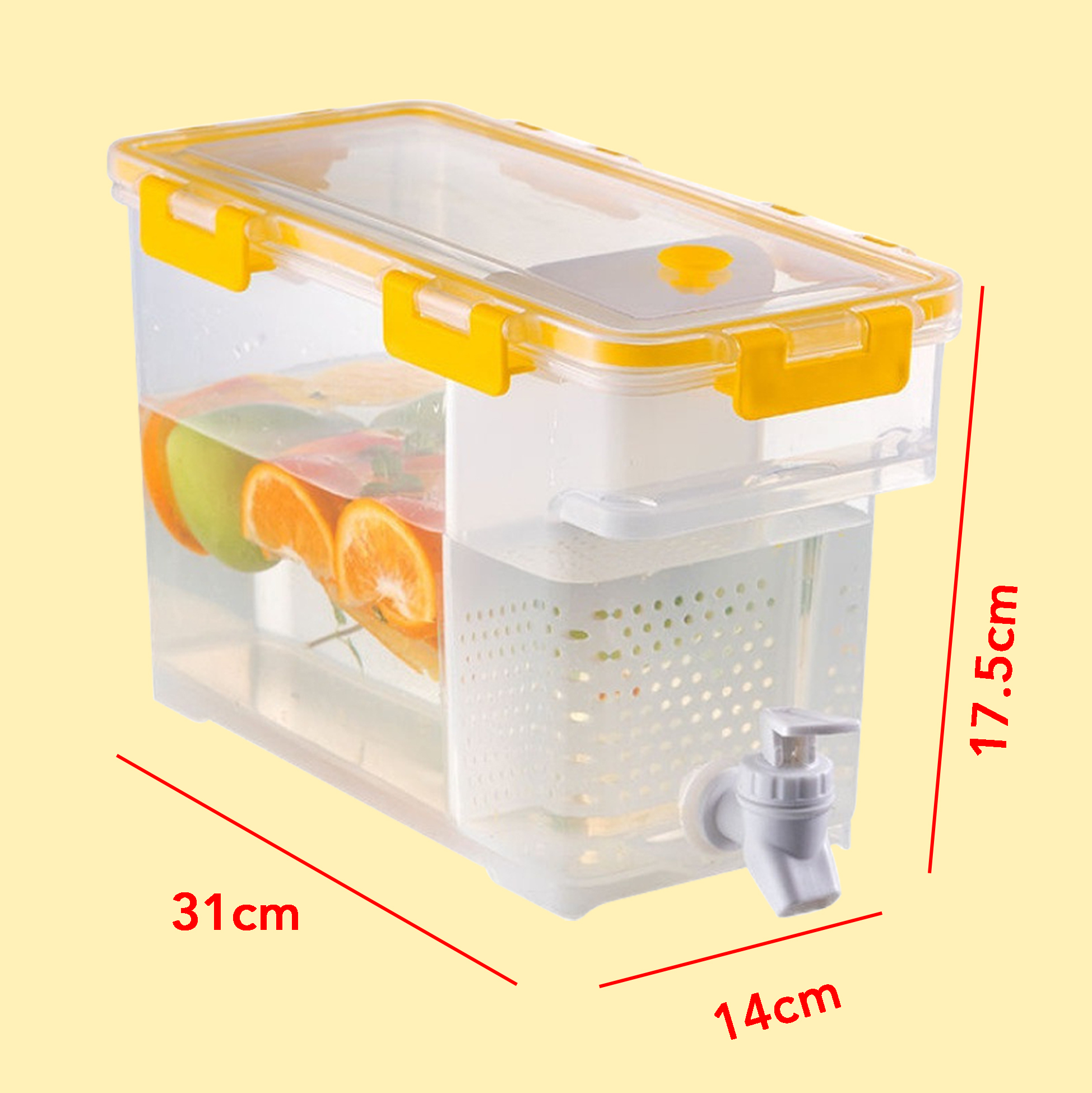 Refrigerator Juice Water Pitcher with Spigot Airtight Fridge Juice Storage Container