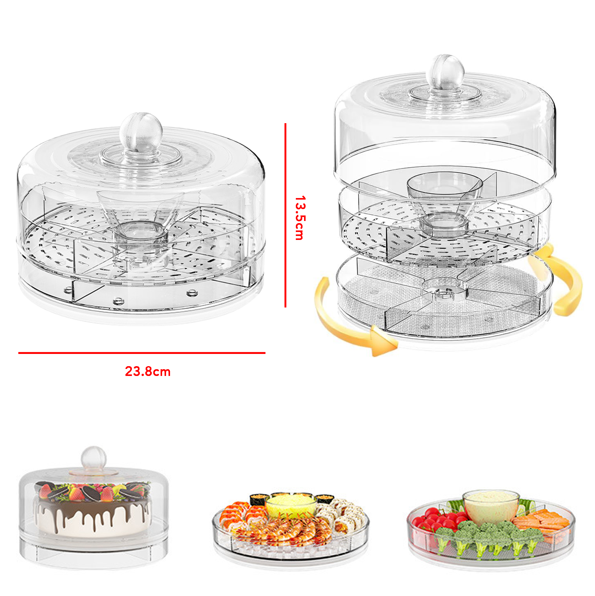 Rotation Snack Spinner with Divided Compartments