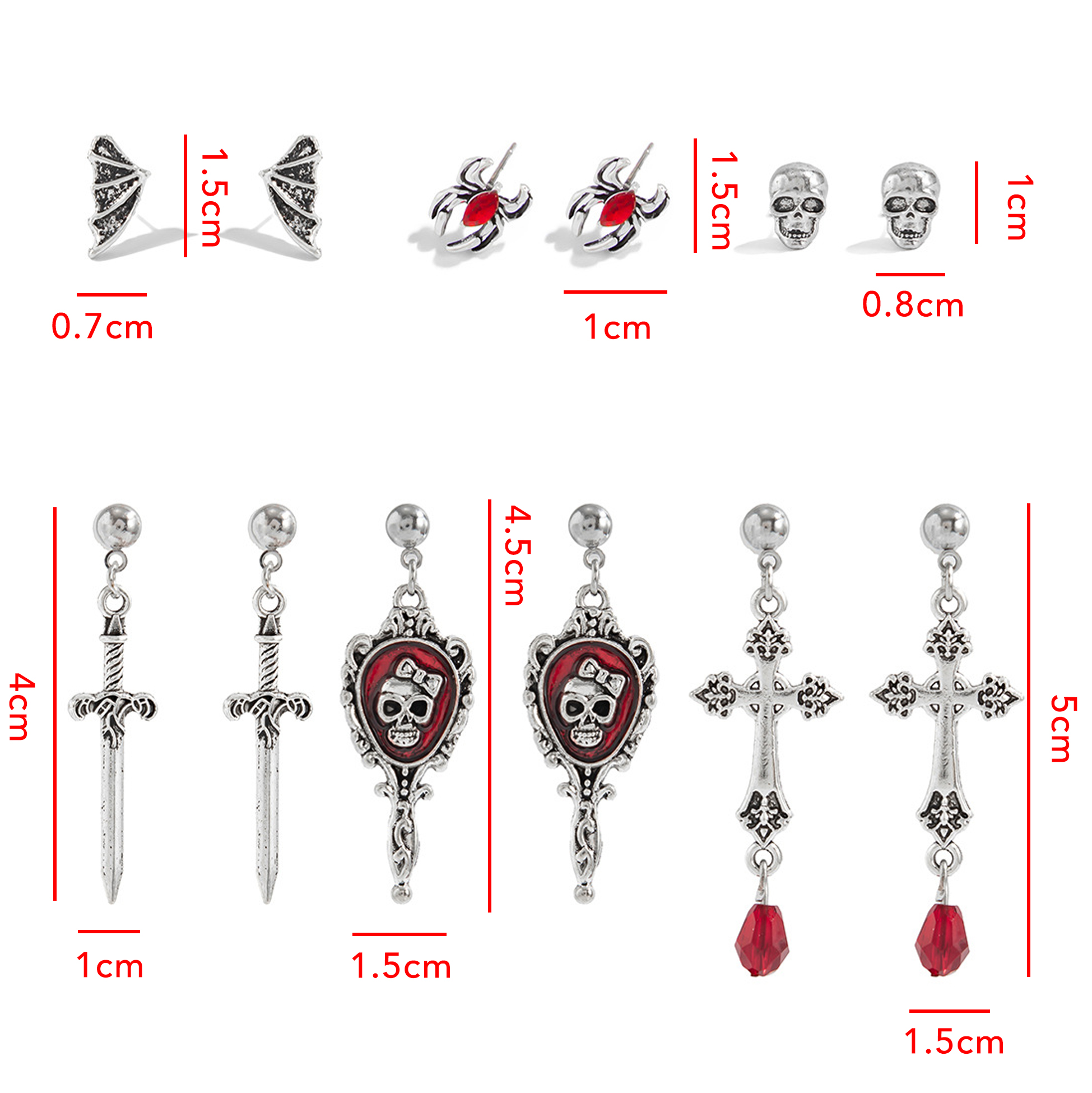 6 Pairs Halloween Earrings Set for Women