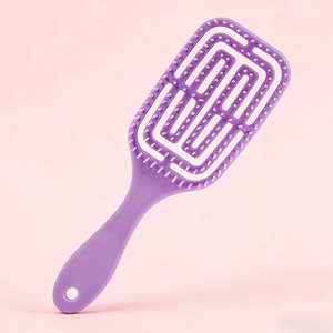 Hollow Grid Hair Brush Purple Detangling Brush