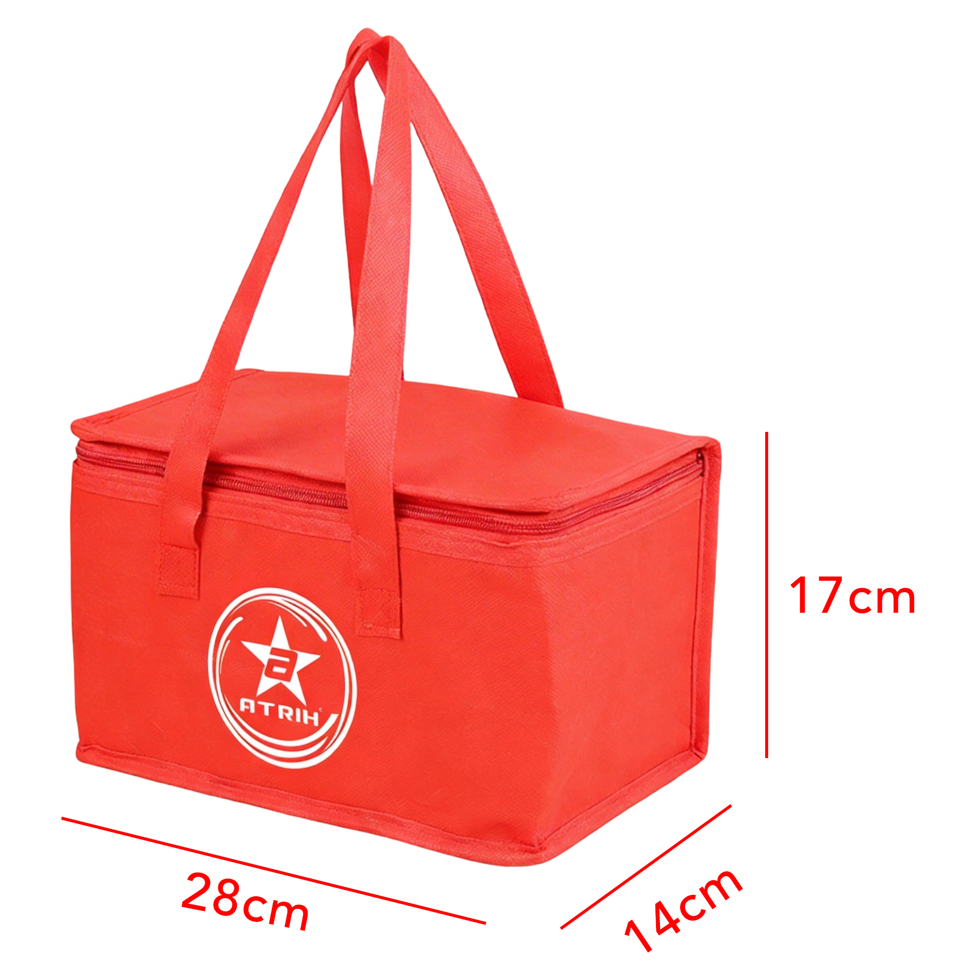 28×14×17cm Red Insulated Cooler Bag