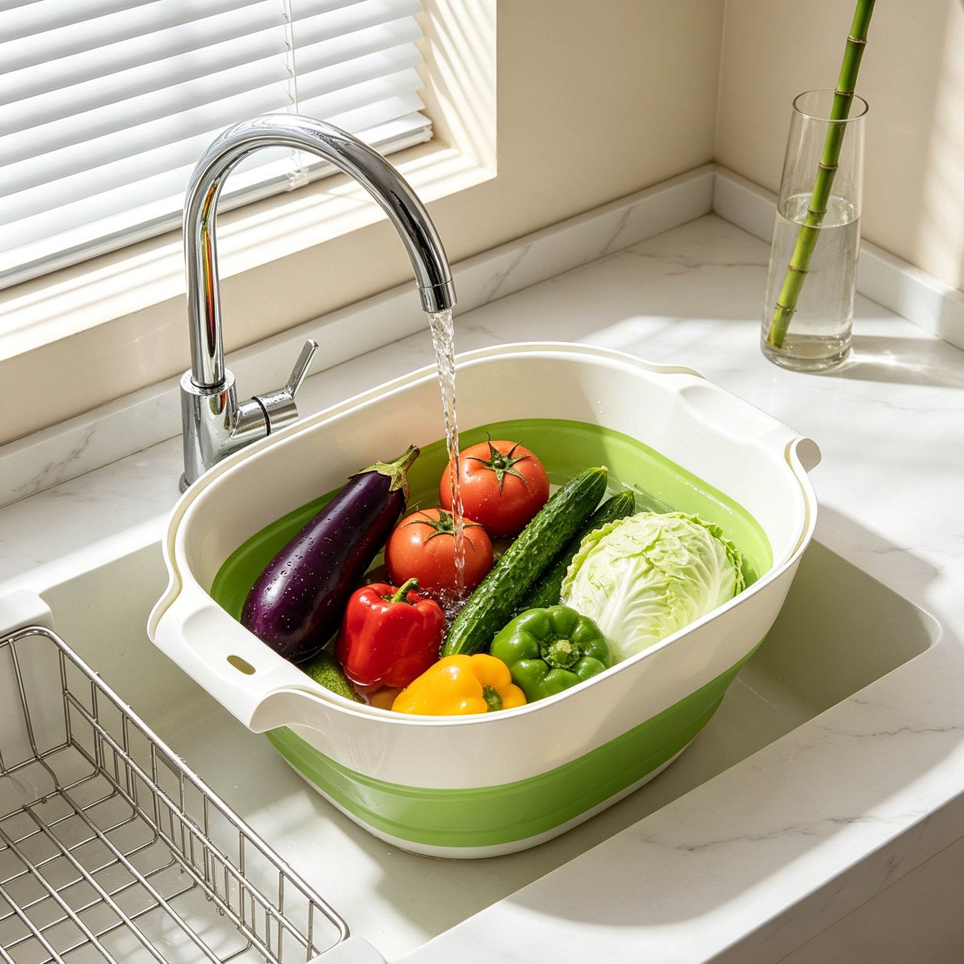 2L+5L Collapsible Colander Bowl Set with Handles