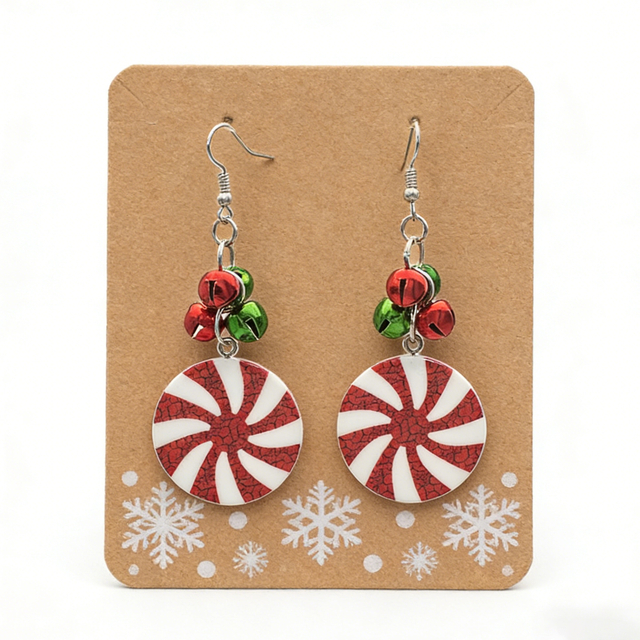 Christmas Peppermint Candy Dangle Earrings