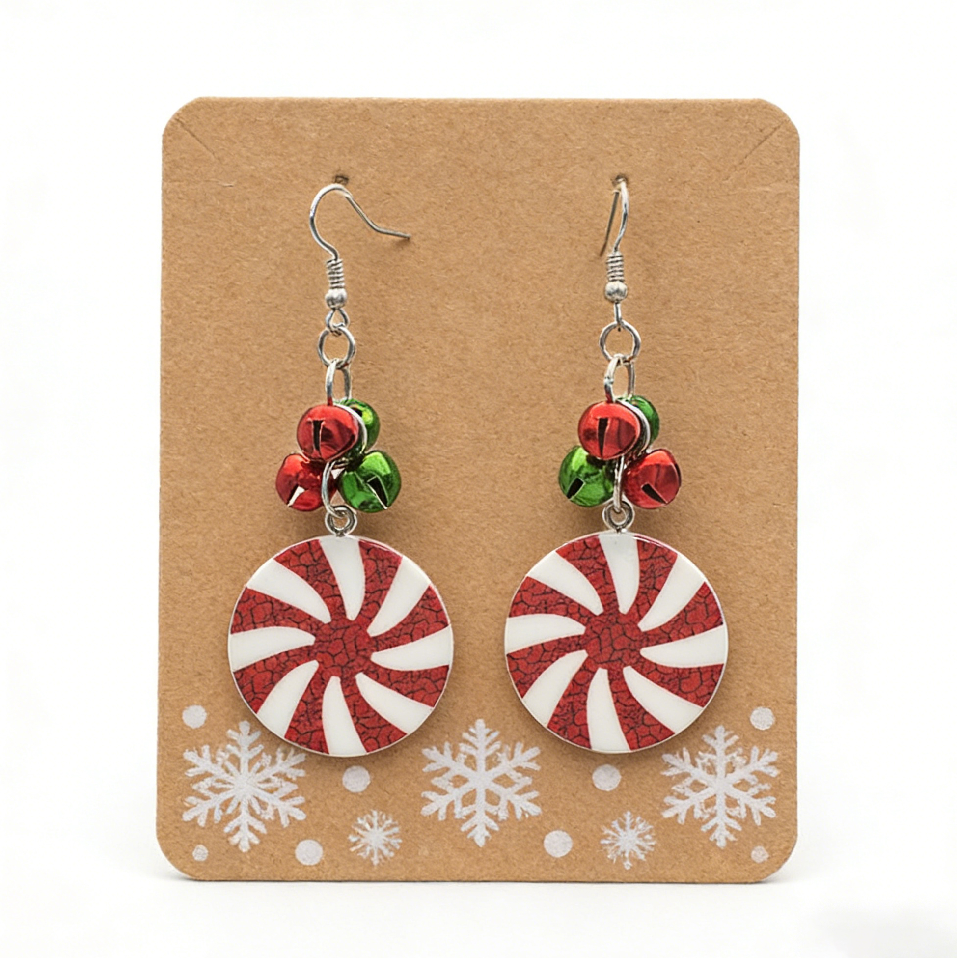 Christmas Peppermint Candy Dangle Earrings