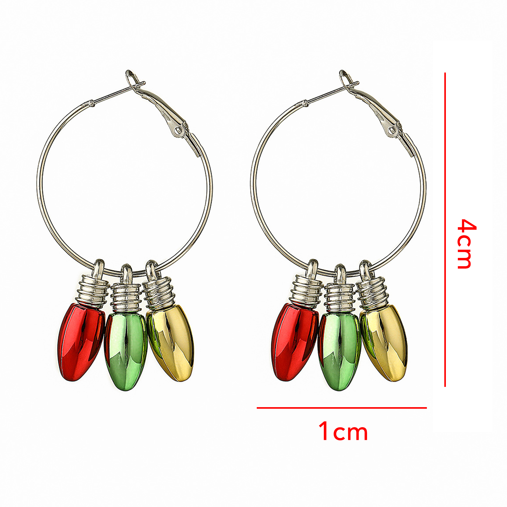 Christmas Light Bulb Hoop Earrings