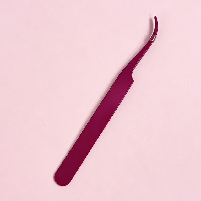 Curved Tip Eyelash Tweezer Magenta Lash Extension Tool