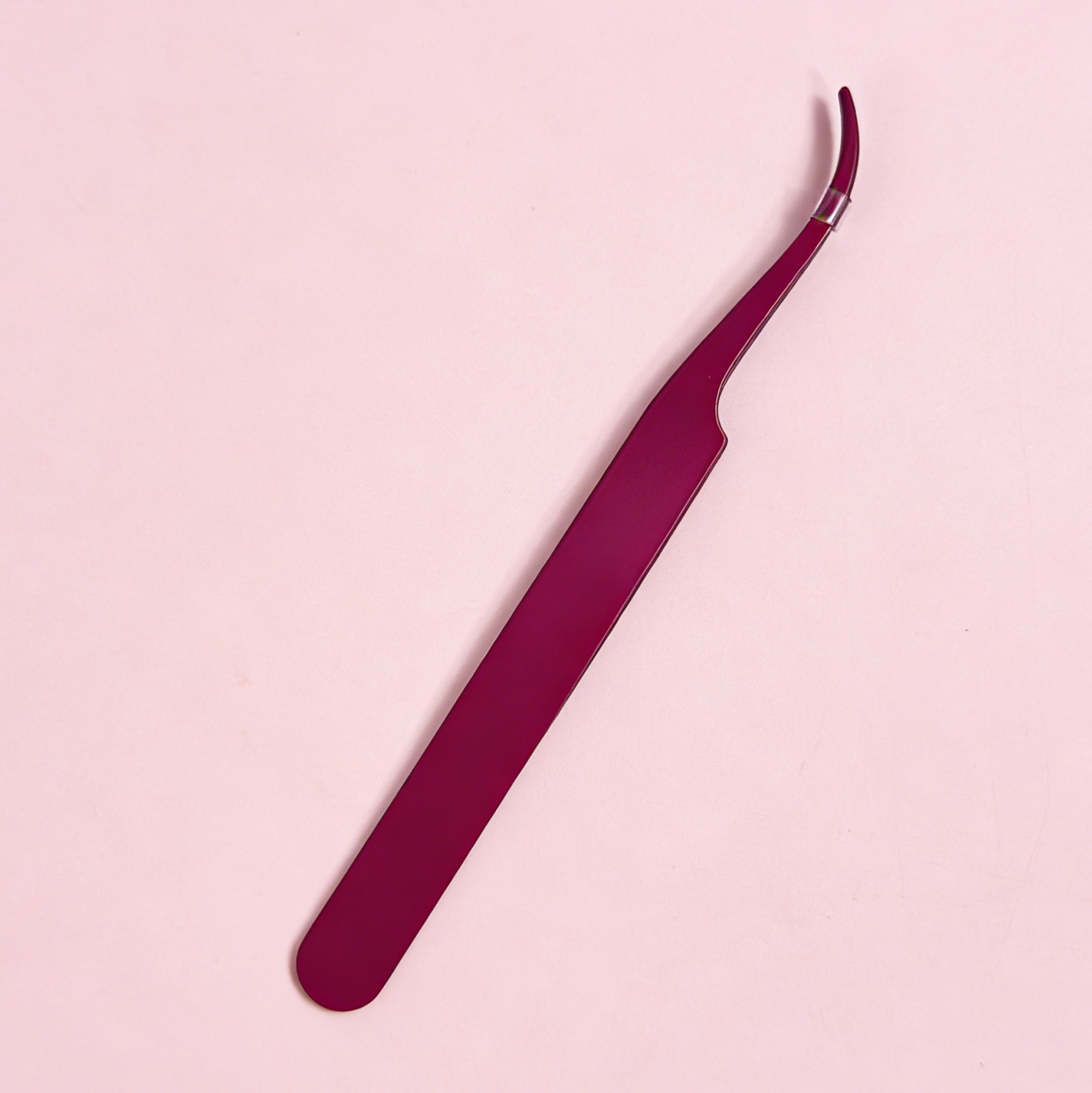 Curved Tip Eyelash Tweezer Magenta Lash Extension Tool
