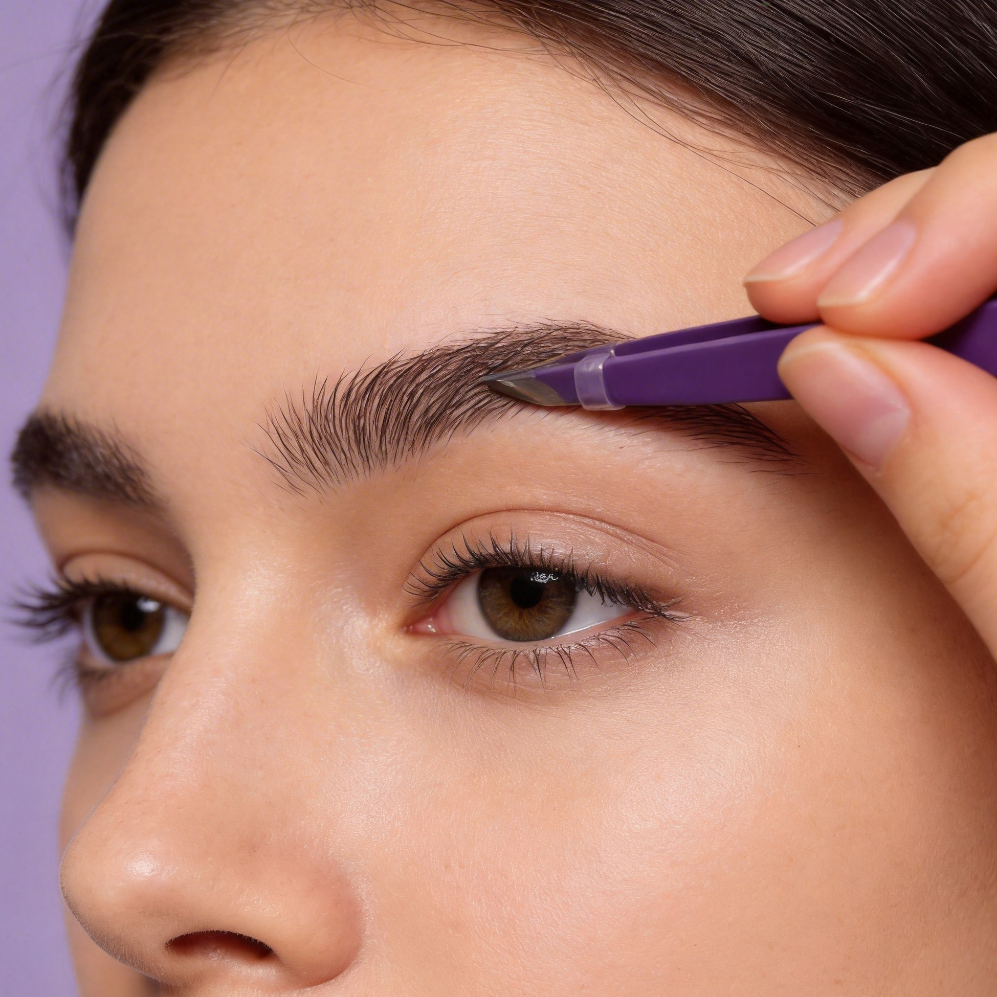 Slant Tip Tweezer Purple Eyebrow Tweezer