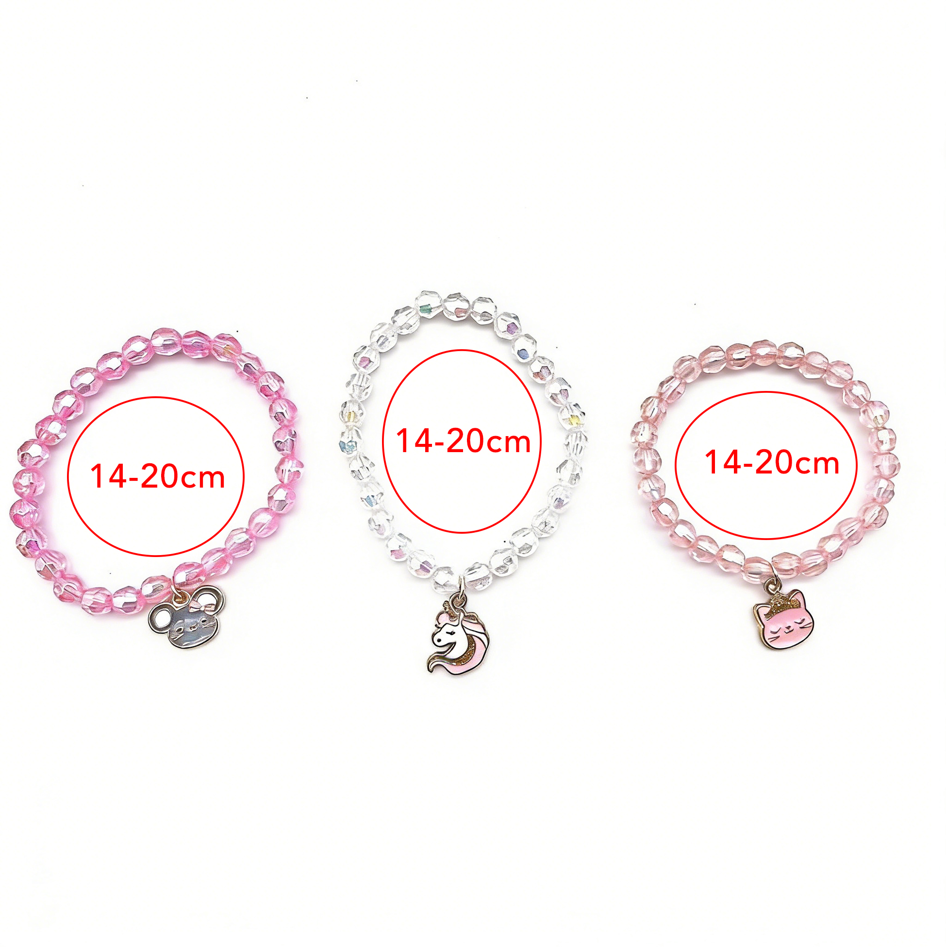 3Pcs Cute Animal Beaded Bracelets for Girls