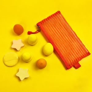 Set of 9 Yellow-orange Makeup Sponge