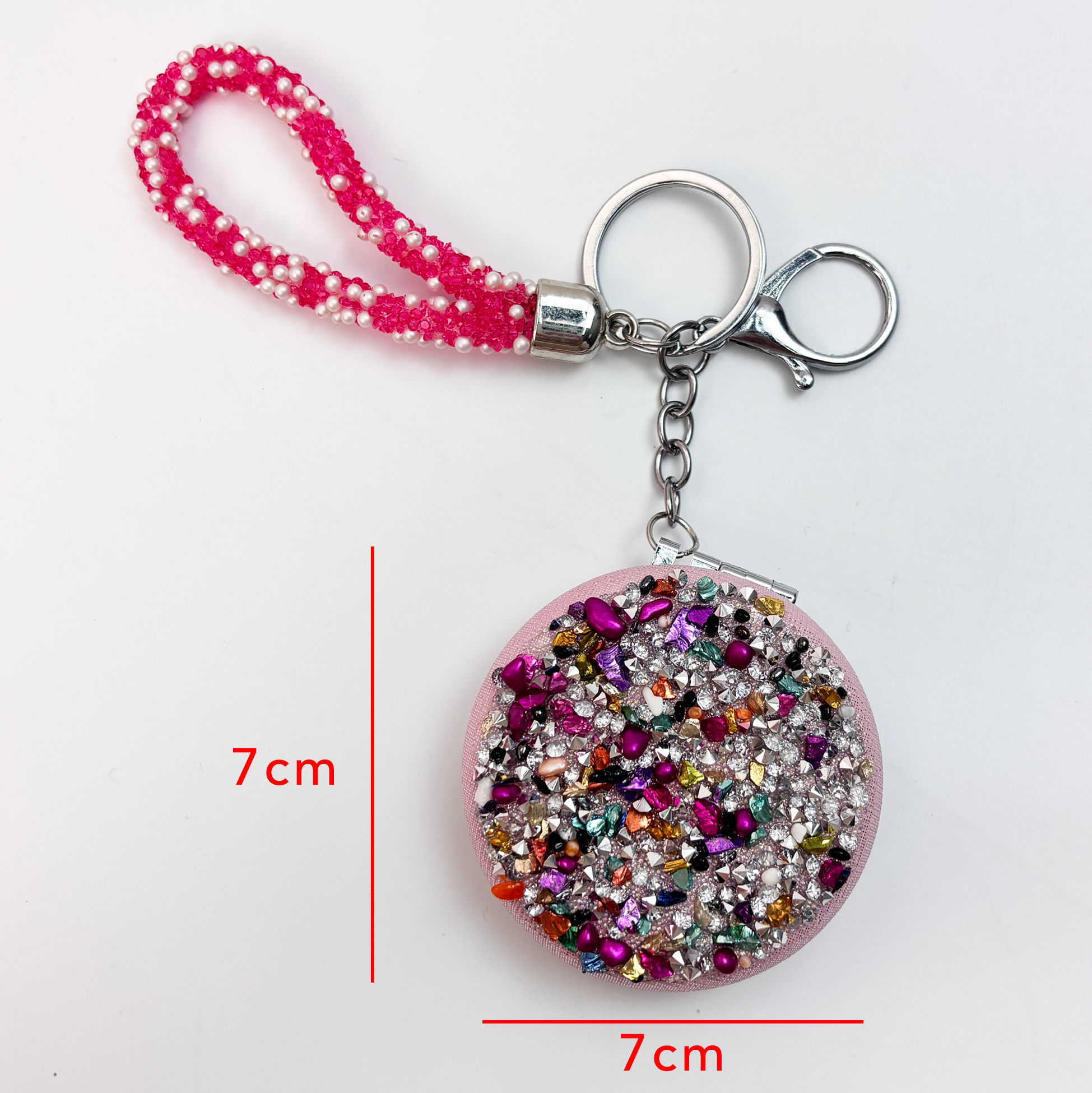 Gemstone-Embellished Compact Mirror