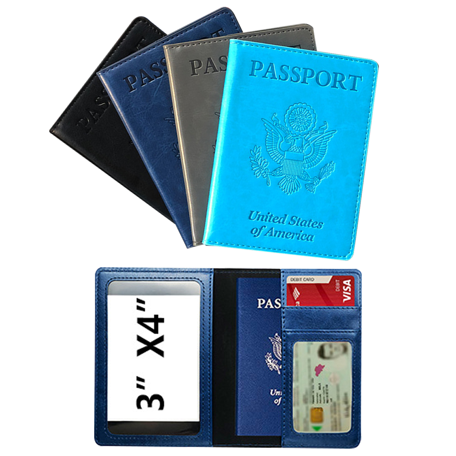 1PC Passport Holder Travel Bag Passport And Vaccine Card Holder Combo Slim Travel Accessories Passport Wallet For Unisex Leather Passport Cover Protector